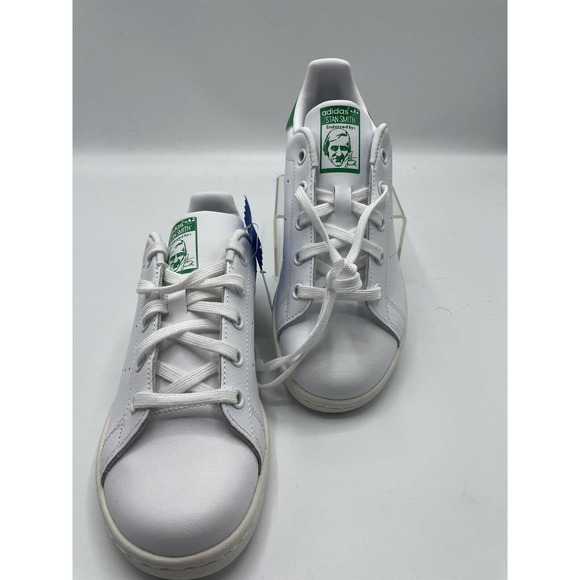 Adidas Originals Stan Smith C Unisex Kids Sneakers size 2Y White /Green Leather - Picture 2 of 5